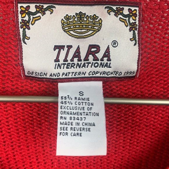 Vintage 90’s Red Beaded Button Front Cardigan SZ S - Picture 4 of 7